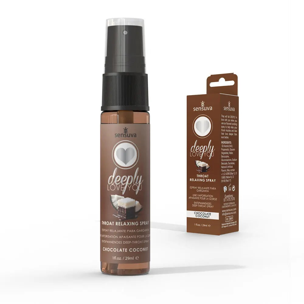 Deeply Love You Throat Relaxing Spray - Chocolate Coconut - 1 Fl. Oz. – body-safe materials | Fu'Cha Exotics