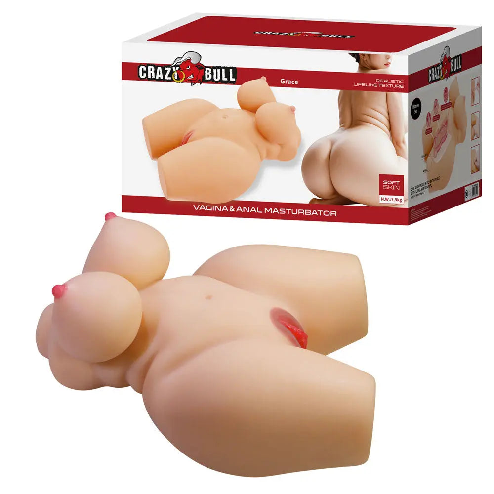Grace - Vagina and Anal Masturbator - White – body-safe materials fully waterproof | Fu'Cha Exotics