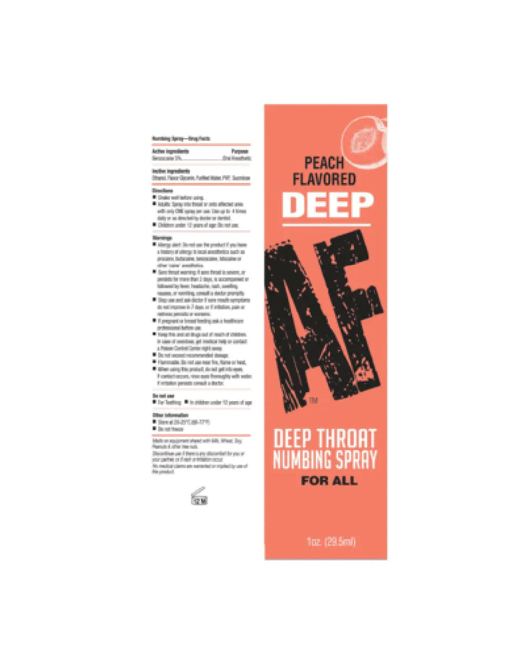 Deep Af Numbing Throat Spray 1 Oz - Peach – body-safe materials | Fu'Cha Exotics