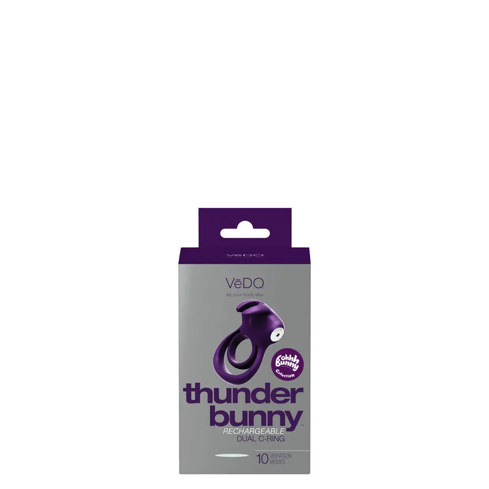 Thunder Bunny Rechargeable Dual Ring - Perfectly Purple – body-safe materials USB-rechargeable | Fu'Cha Exotics