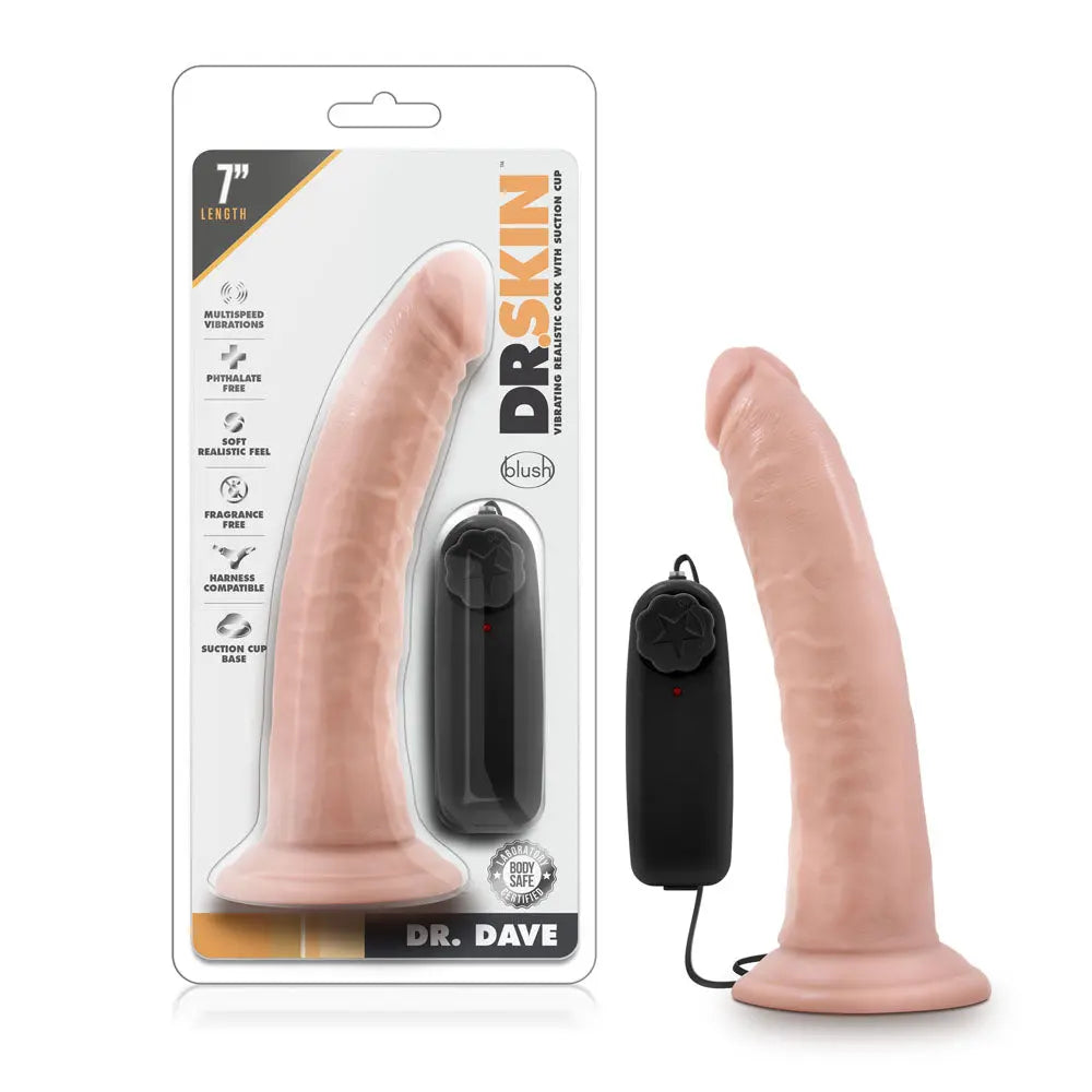 Dr. Skin - Dr. Dave - 7 Inch Vibrating Cock With Suction Cup - Vanilla Ea – body-safe materials suction stimulation | Fu'C...