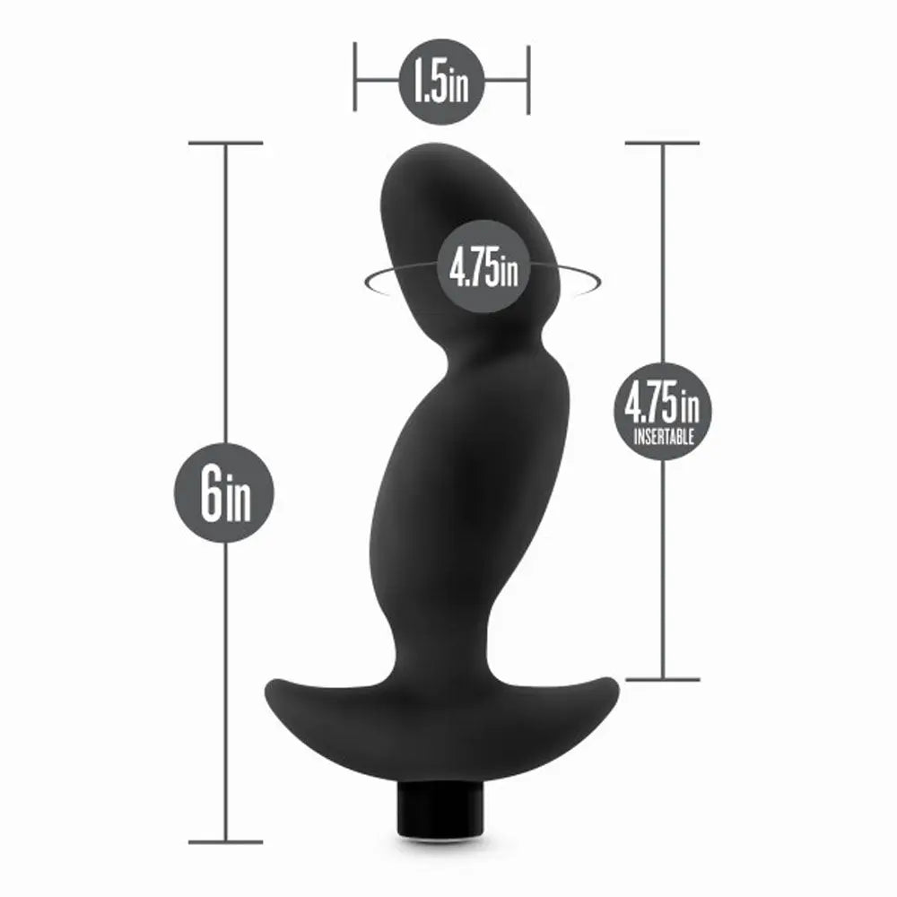 Anal Adventures- Platinum - Silicone Vibrating Prostate Massager 04-Black – body-safe materials | Fu'Cha Exotics