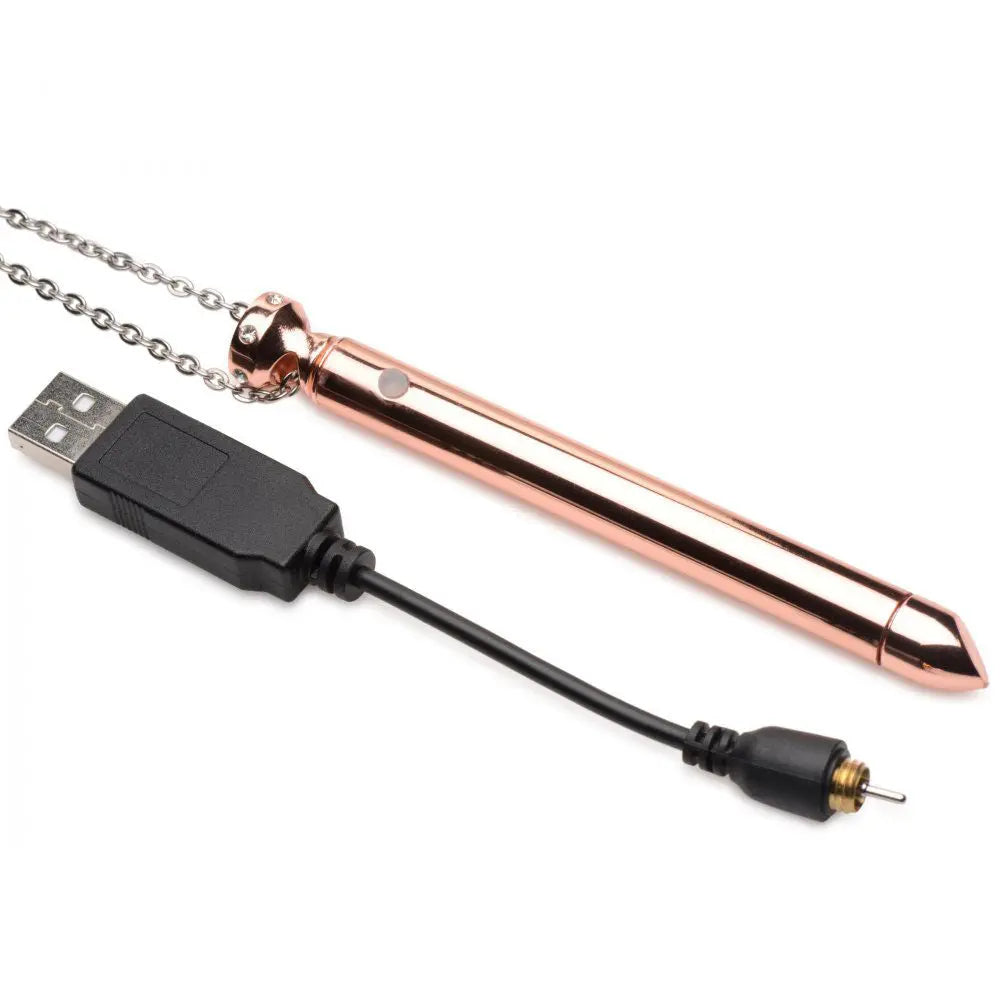 7x Vibrating Necklace - Rose Gold – body-safe materials | Fu'Cha Exotics