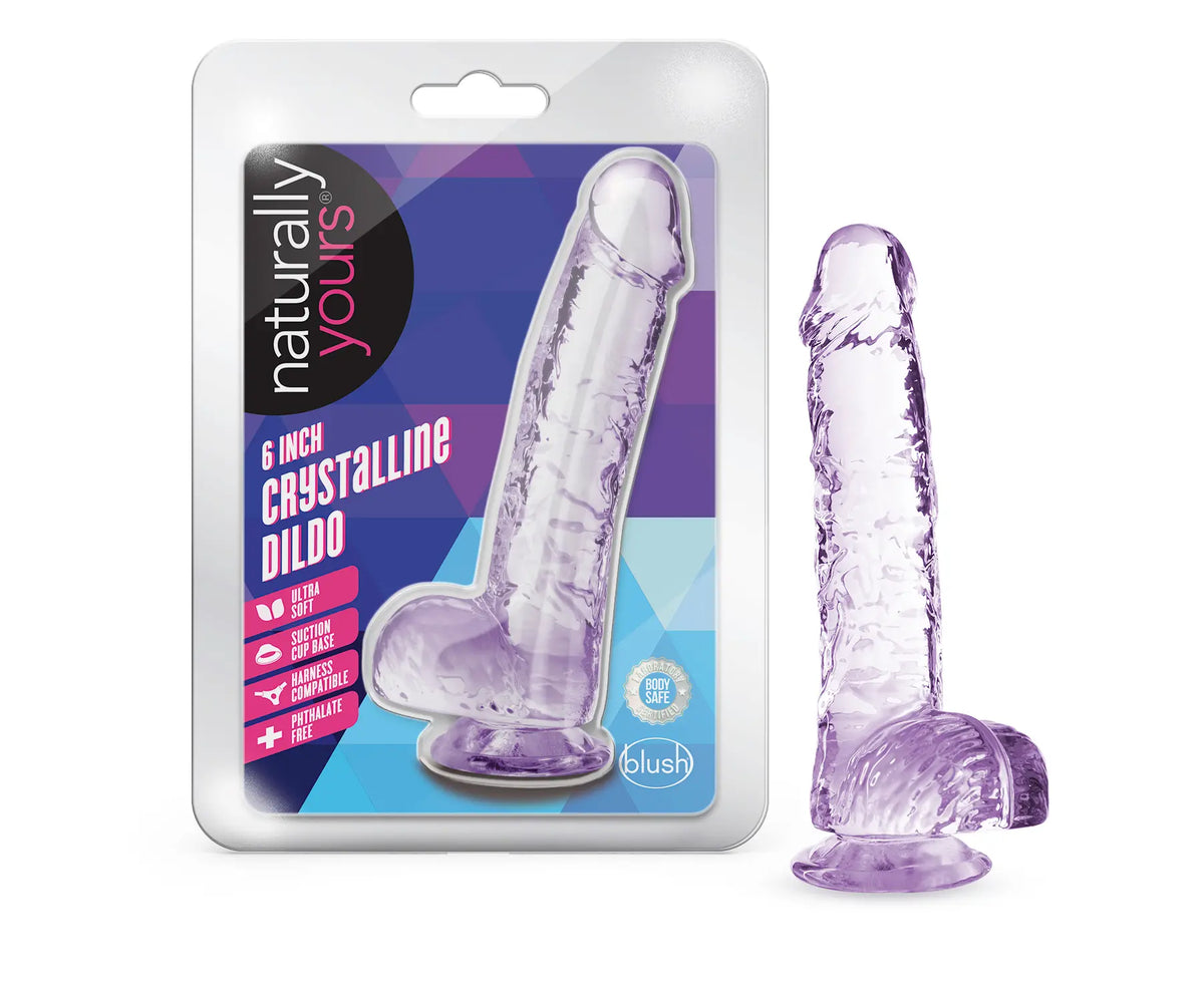 Naturally Yours - 6 Inch Crystalline Dildo - Amethyst – body-safe materials | Fu'Cha Exotics