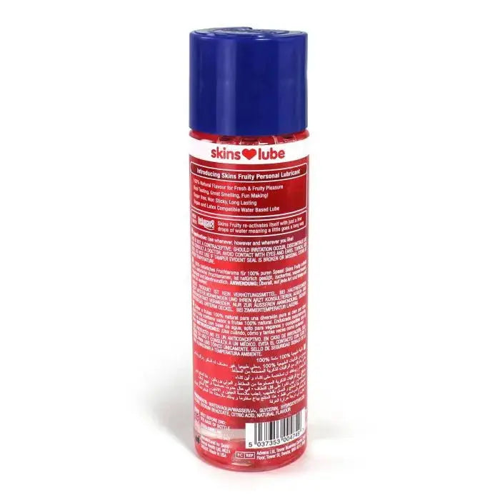 Skins Strawberry Water Based Lubricant 4.4oz – body-safe materials | Fu'Cha Exotics