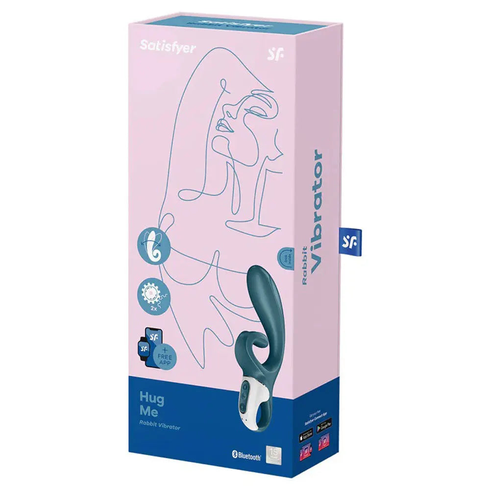Hug Me - Rabbit Vibrator - Grey/blue – body-safe materials | Fu'Cha Exotics