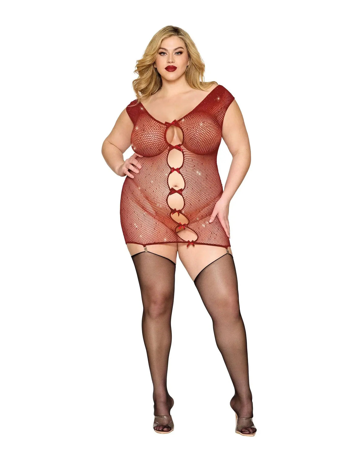 Garter Slip Dmnd - One Size Queen - Red – body-safe materials | Fu'Cha Exotics