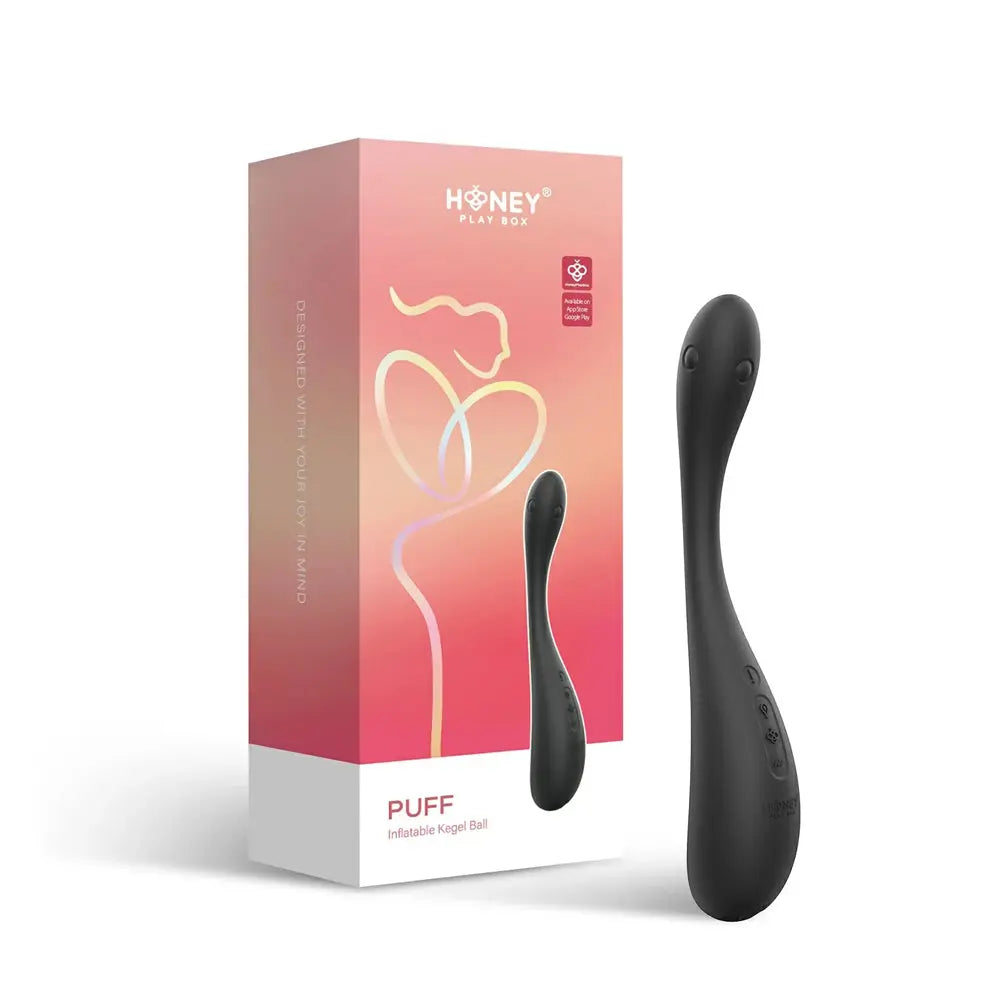 Puff - App Control Inflatable Kegel Ball - Black – body-safe silicone fully waterproof | Fu'Cha Exotics