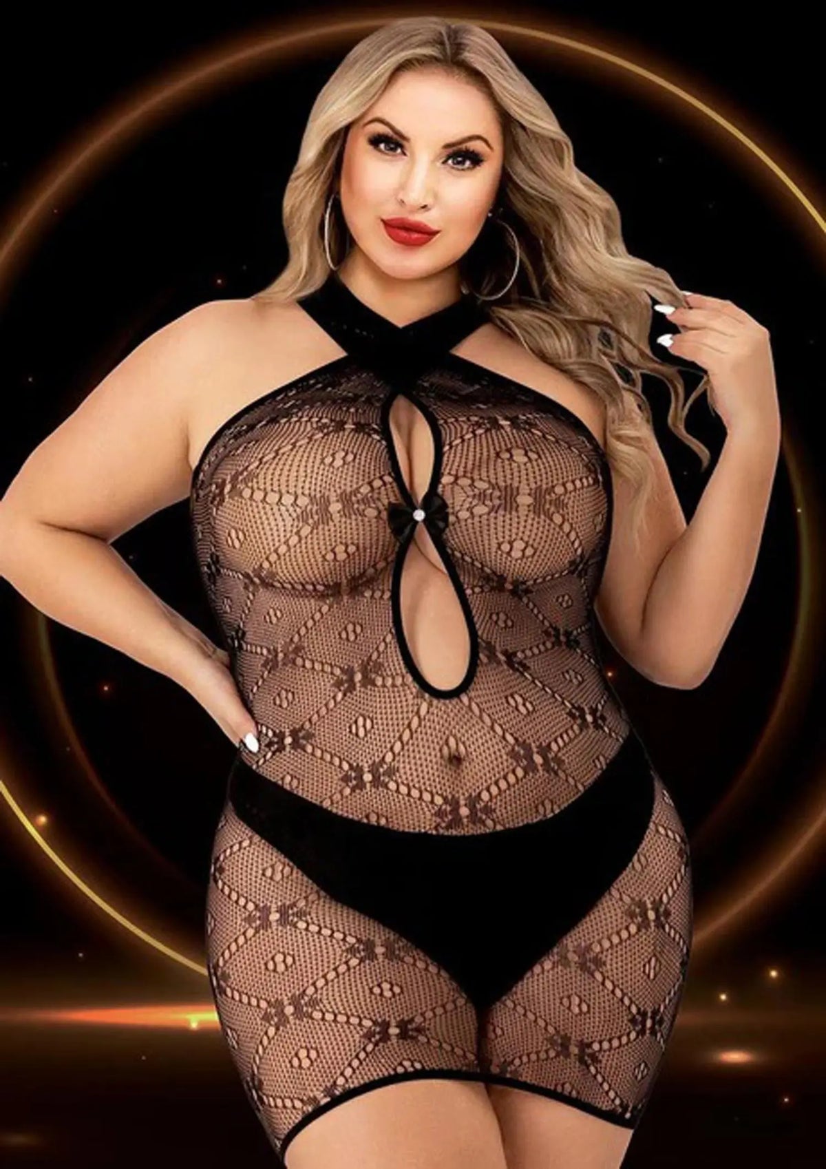 Halter Top Mini Dress - Queen Size - Black – body-safe materials | Fu'Cha Exotics