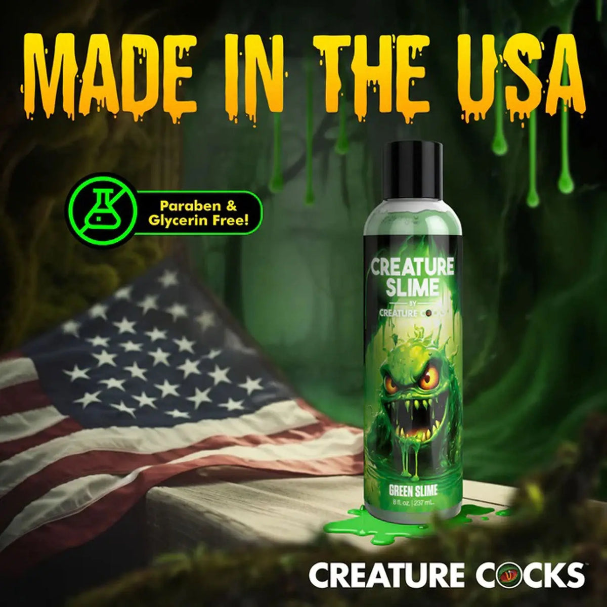 8oz Creature Slime Green Slime Water-Based - Lubricant – body-safe materials | Fu'Cha Exotics