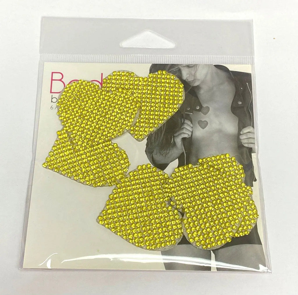 Razzle Dazzle Crystal Jewel Sparkle I Heart U Body Stickers 6 Pk - Gold – body-safe materials | Fu'Cha Exotics