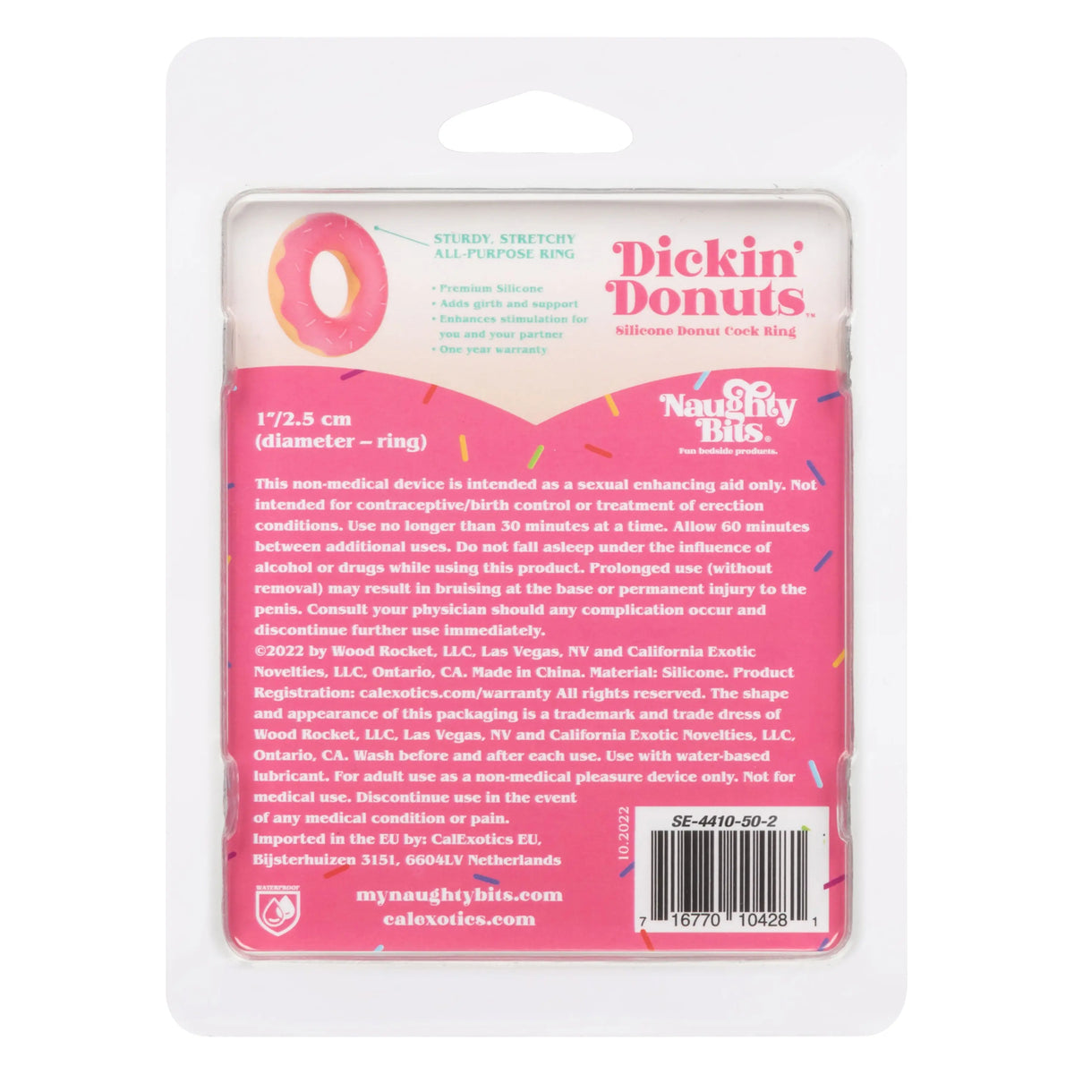 Naughty Bits Dickin Donuts Silicone Donut Cock Ring - Pink – body-safe materials | Fu'Cha Exotics