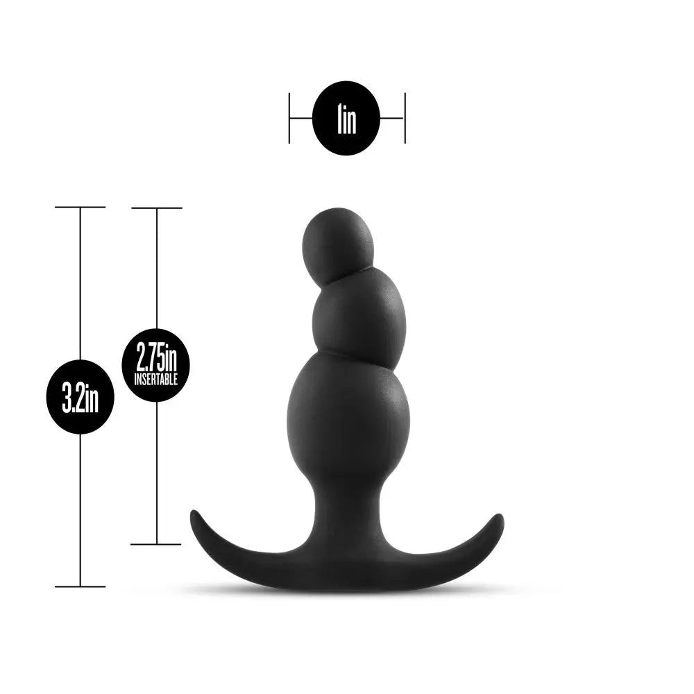 Anal Adventures Platinum - Stacked Plug - Black – body-safe materials | Fu'Cha Exotics