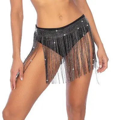 Glam Fringe Belt - Os - Black – borosilicate glass | Fu'Cha Exotics