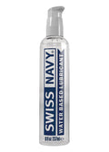 Water-based lube bottle with clear pump and blue label, 8 fl oz (237 mL)