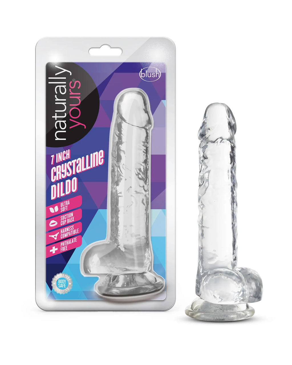 Naturally Yours - 7 Inch Crystalline Dildo - Diamond – body-safe materials | Fu'Cha Exotics
