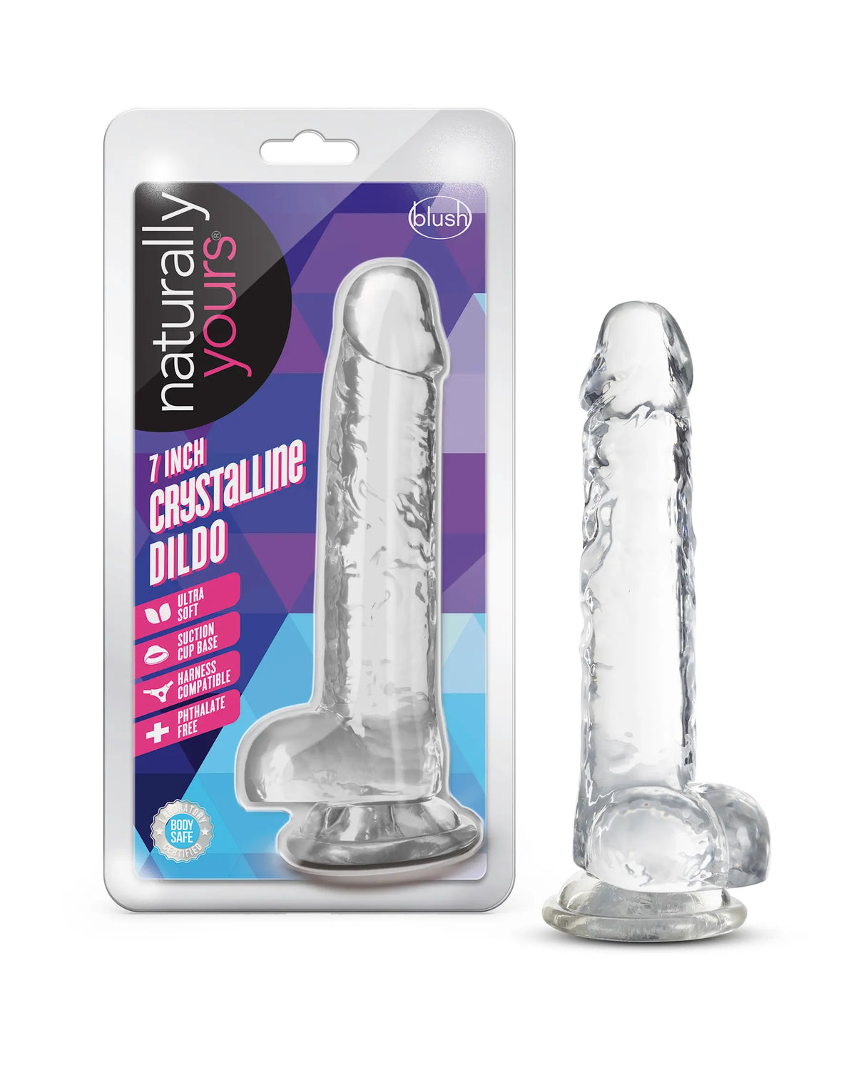 Naturally Yours - 7 Inch Crystalline Dildo - Diamond – body-safe materials | Fu'Cha Exotics