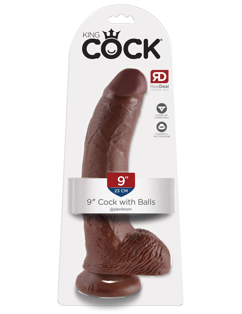 King Cock 9-Inch Cock With Balls - Brown – body-safe materials | Fu'Cha Exotics