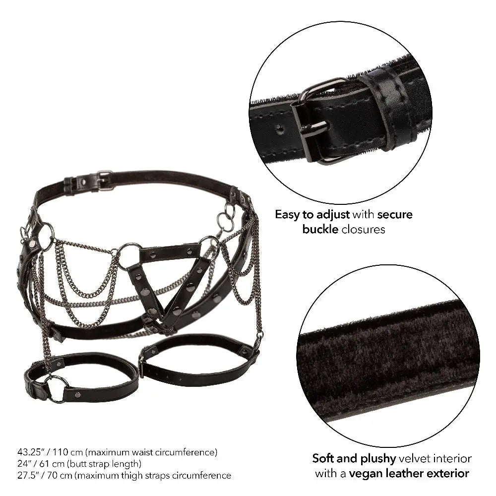 Euphoria Collection Thigh Harness With Chains - Black – body-safe materials | Fu'Cha Exotics