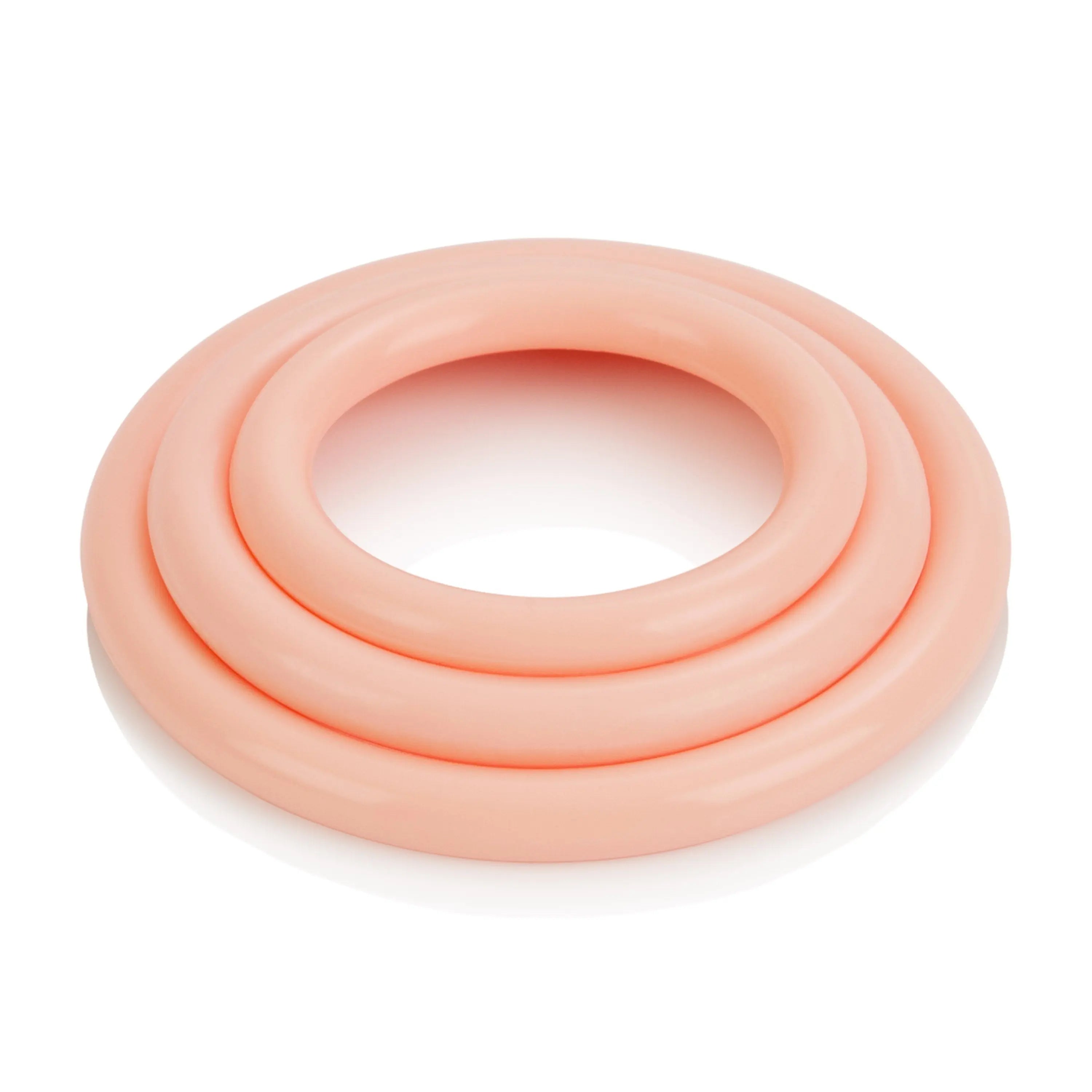 Tri-ring coil accessory in peach and orange, circular loop