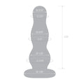 Clear glass butt plug with curved tapered shaft and rounded base