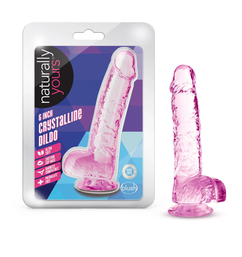 Naturally Yours - 6 Inch Crystalline Dildo - Rose – body-safe materials | Fu'Cha Exotics