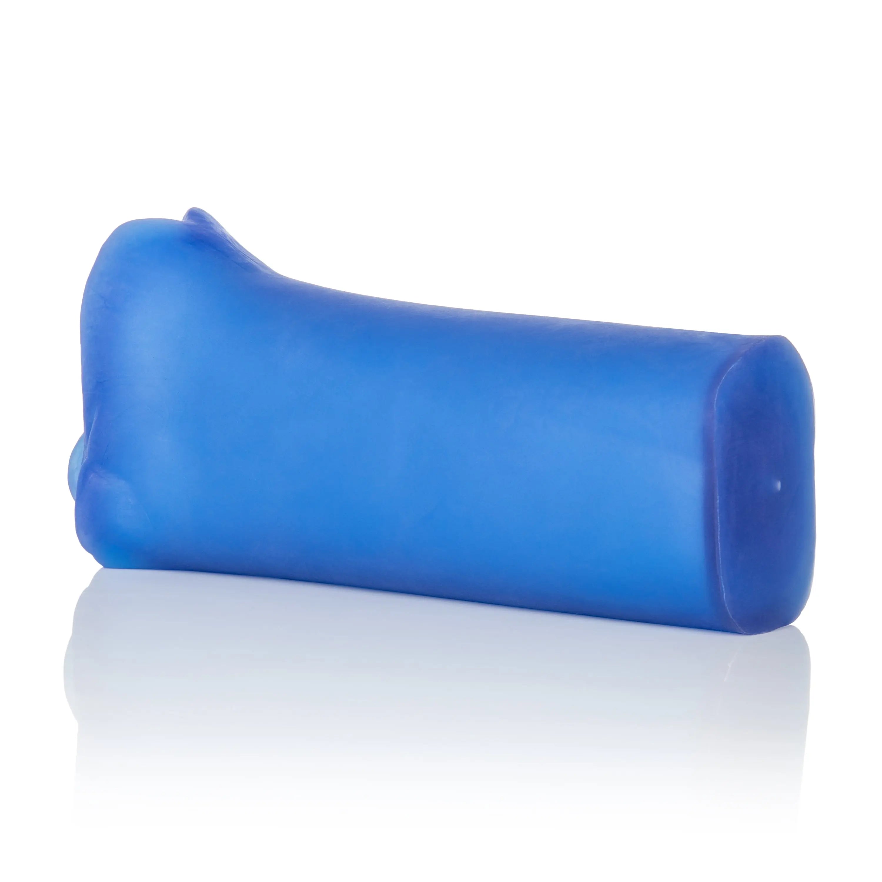 Cobalt blue dual-density stroker sleeve, cylindrical with rounded ends