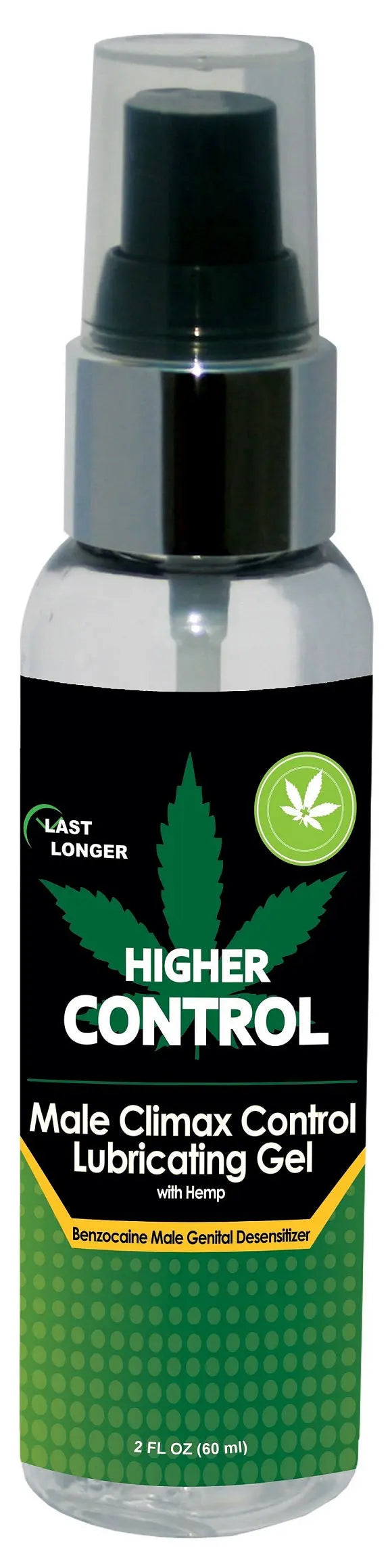 Higher Control Male Climax Control Lubricating Gel With Hemp - 2 Fl. Oz. / 60 ml – body-safe materials | Fu'Cha Exotics