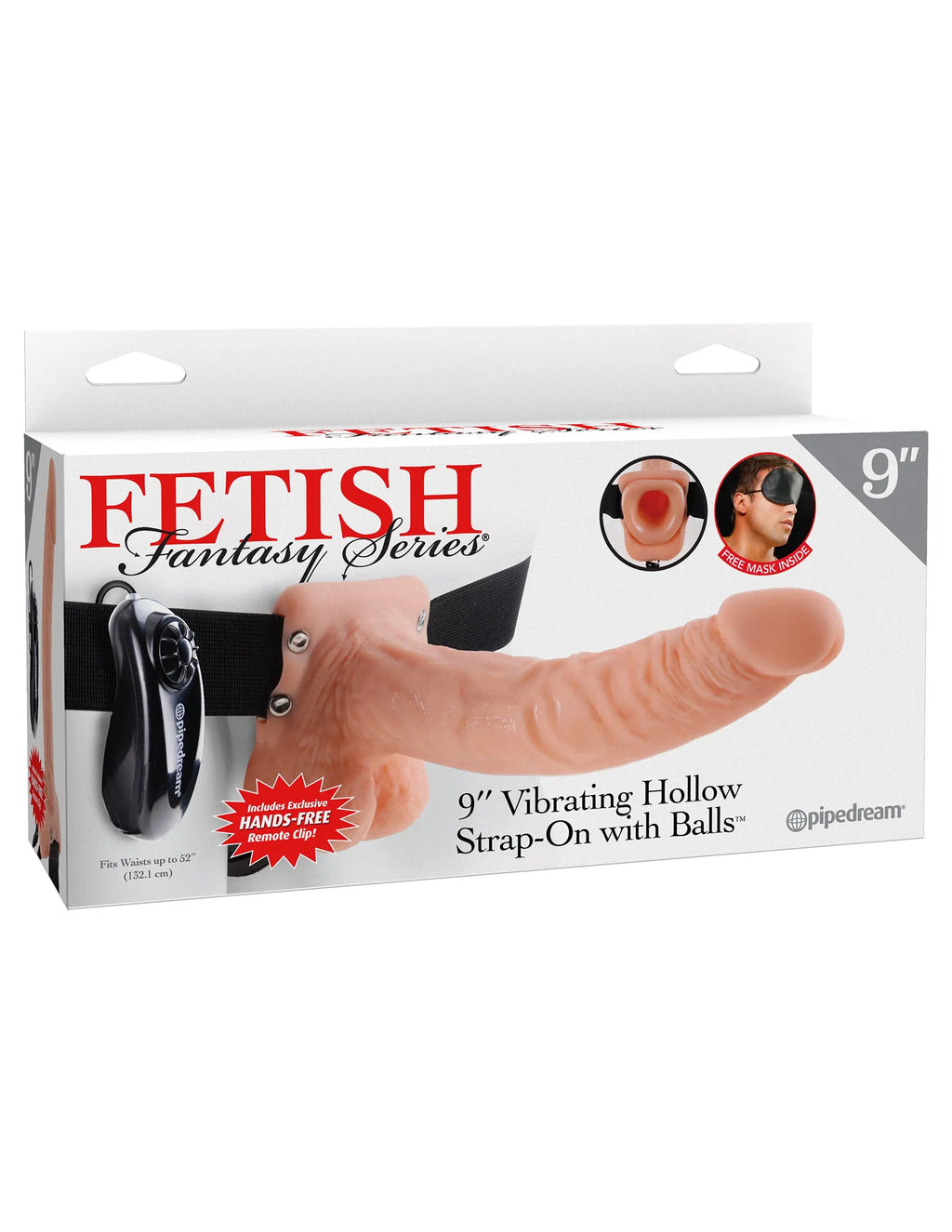 Fetish Fantasy Series 9 Inch Vibrating Hollow Strap-on With Balls - Flesh – body-safe materials | Fu'Cha Exotics