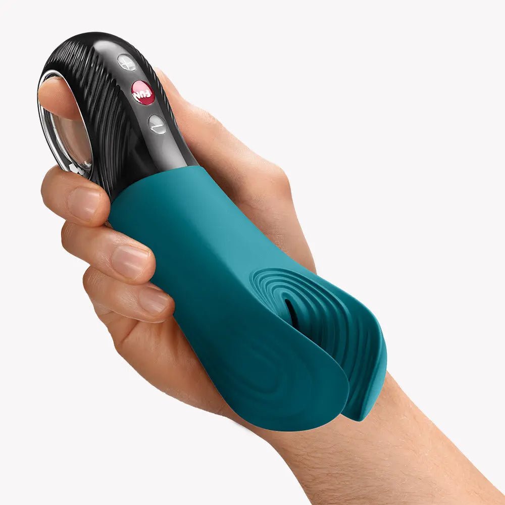Manta Vibrating Masturbator - Bottle Green – body-safe materials | Fu'Cha Exotics