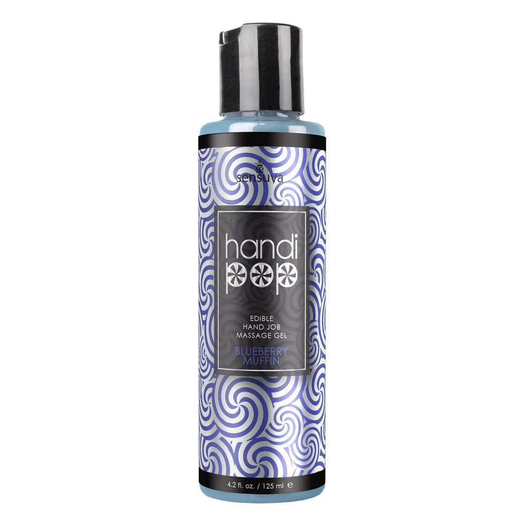 Handipop Edible Handjob Massage Gel - Blueberry Muffin - 4.2 Fl. Oz. – body-safe materials | Fu'Cha Exotics