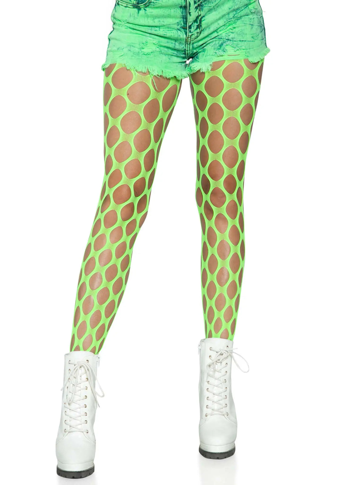 Jumbo Pothole Net Tights - Neon Green - One Size – body-safe materials | Fu'Cha Exotics