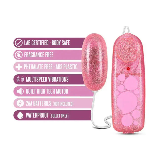 B Yours - Glitter Power Bullet - Pink – body-safe materials | Fu'Cha Exotics