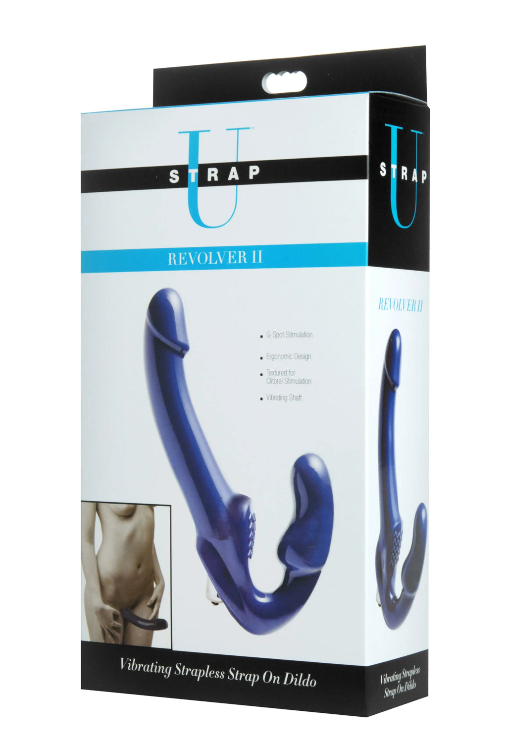 Revolver II Vibrating Strapless Strap on Dildo - Blue – body-safe materials | Fu'Cha Exotics
