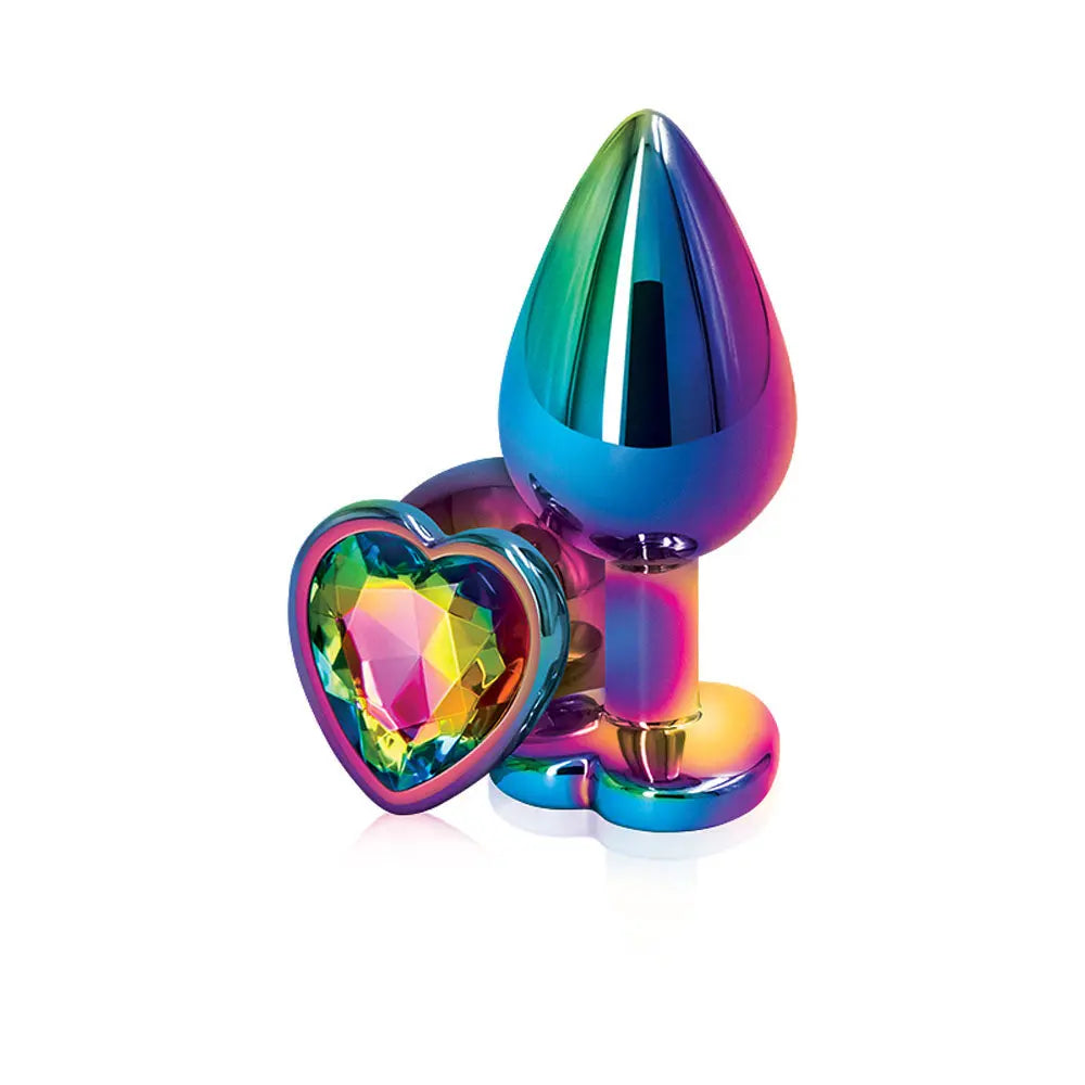 Rear Assets - Multicolor Heart - Medium - Rainbow – body-safe materials | Fu'Cha Exotics