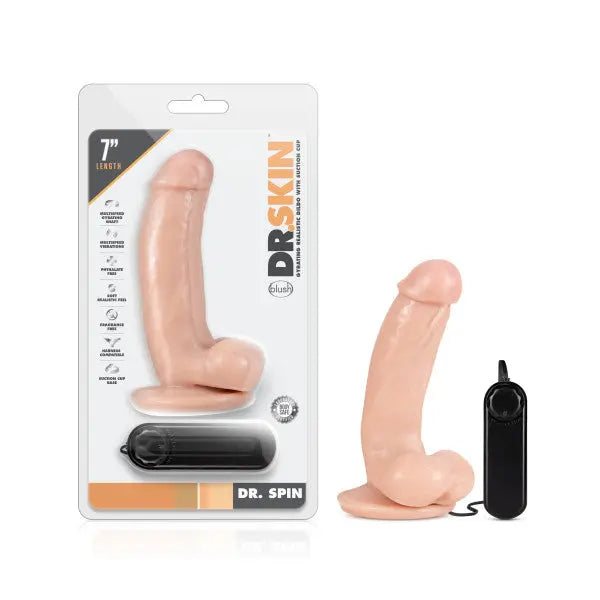 Dr. Skin - Dr. Spin - 7 Inch Gyrating Realistic Dildo - Vanilla – body-safe materials | Fu'Cha Exotics