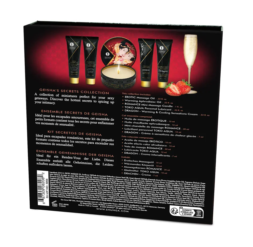 Geisha's Secrets Gift Set - Sparkling Strawberry Wine – body-safe materials | Fu'Cha Exotics