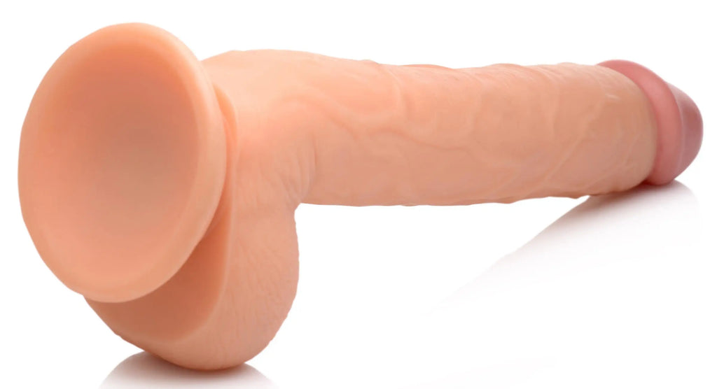 Long Logan 10 Inch Dildo With Balls - Light – body-safe materials | Fu'Cha Exotics