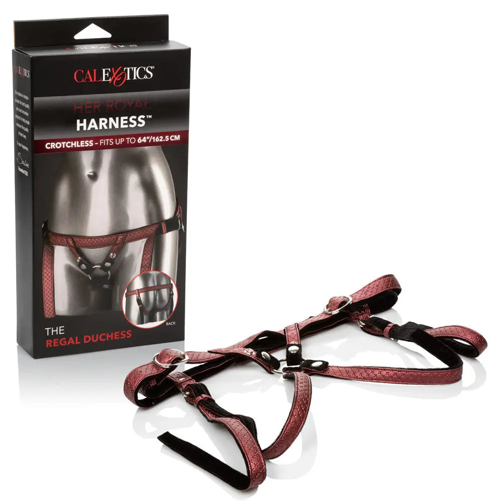 Her Royal Harness the Regal Duchess - Red – genuine leather | Fu'Cha Exotics