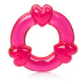 Glossy red heart C-ring with three heart-shaped sections