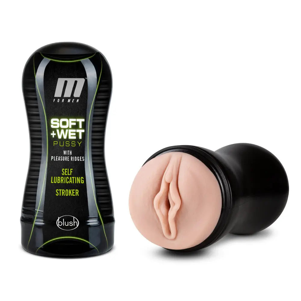 M for Men - Soft and Wet - Pussy With Pleasure Ridges - Self Lubricating Stroker Cup - Vanilla – body-safe materials | Fu'...