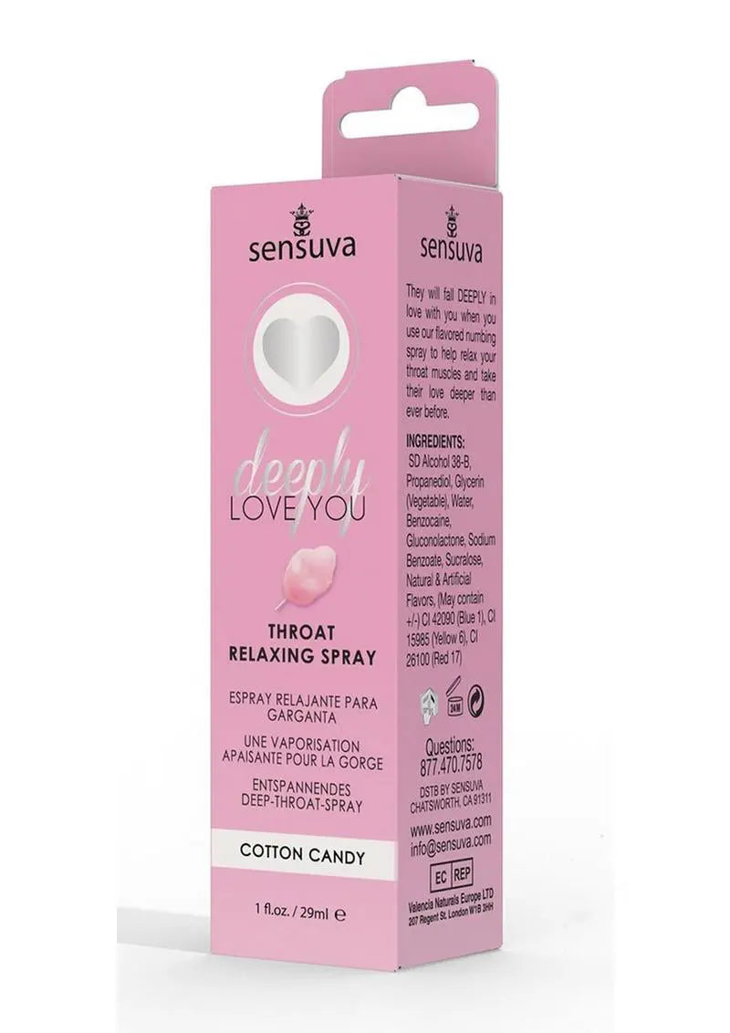Deeply Love You Throat Relaxing Spray - 1 Fl. Oz. - Cotton Candy – body-safe materials | Fu'Cha Exotics