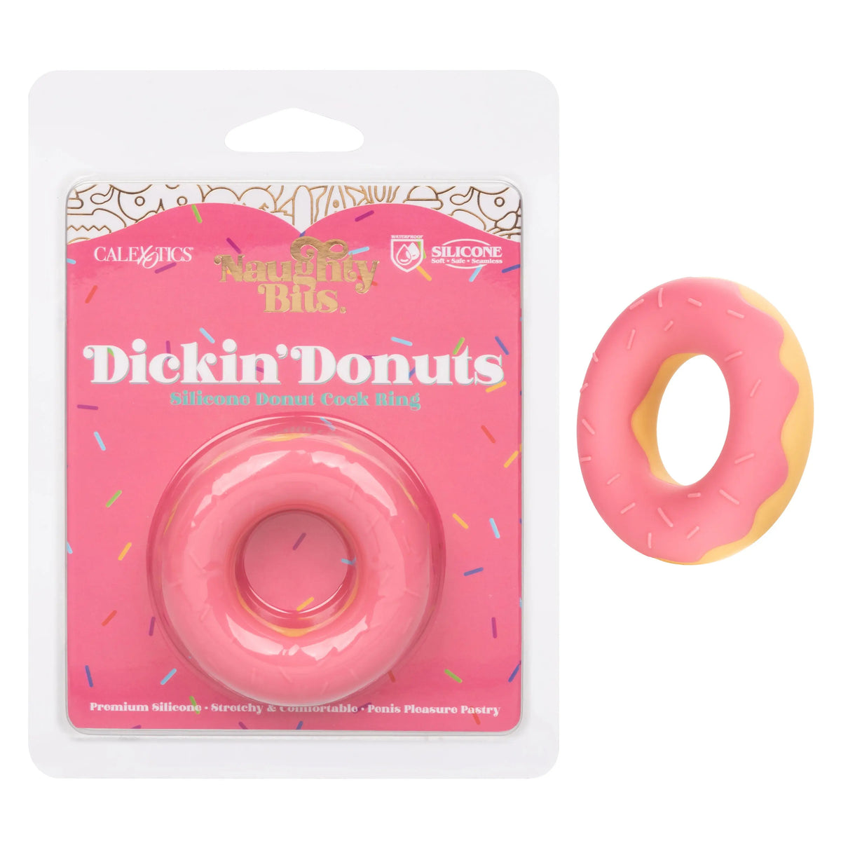 Naughty Bits Dickin Donuts Silicone Donut Cock Ring - Pink – body-safe materials | Fu'Cha Exotics
