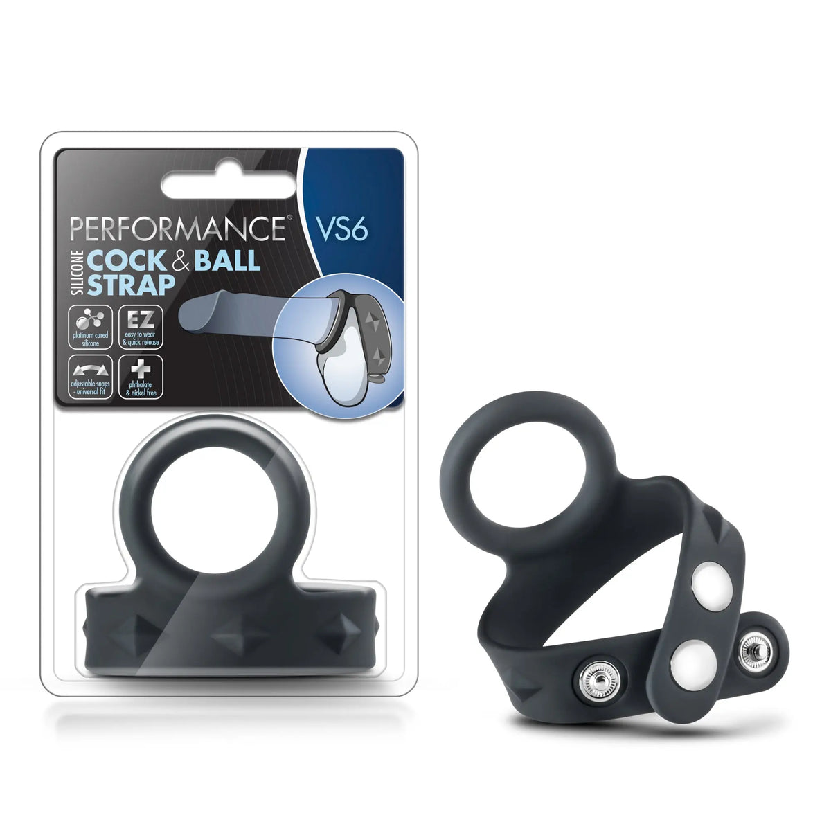 Performance - Vs6 - Silicone Cock & Ball Strap - Black – body-safe silicone | Fu'Cha Exotics
