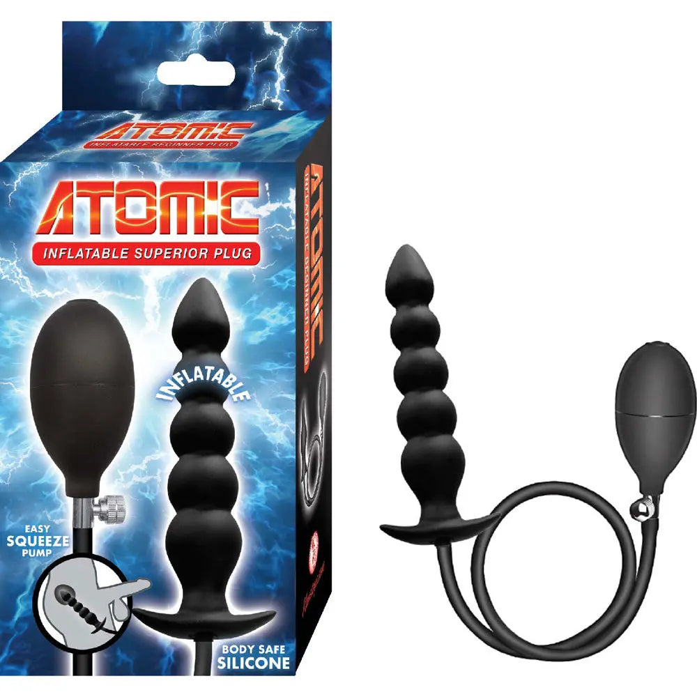 Atomic Inflatable Superior Plug - Black – body-safe silicone fully waterproof | Fu'Cha Exotics
