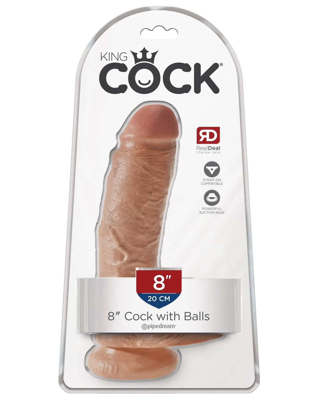 King Cock 8 Inch Cock With Balls - Tan – body-safe materials | Fu'Cha Exotics