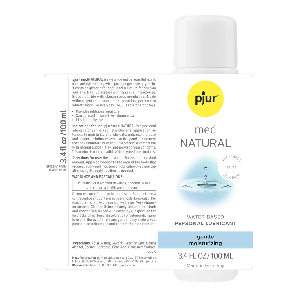 Pjur Med Natural Glide - 3.4 Fl. Oz. 100ml – body-safe materials | Fu'Cha Exotics