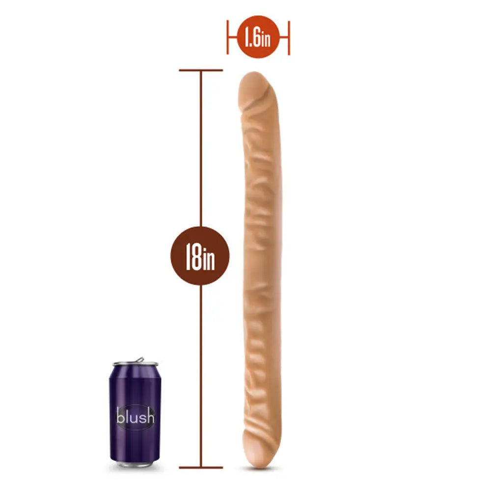 Dr. Skin - 18 Inch Double Dildo - Mocha – body-safe materials | Fu'Cha Exotics
