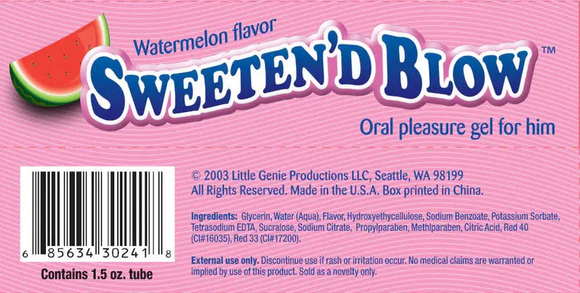 Sweeten'd Blow - Watermelon – body-safe materials | Fu'Cha Exotics