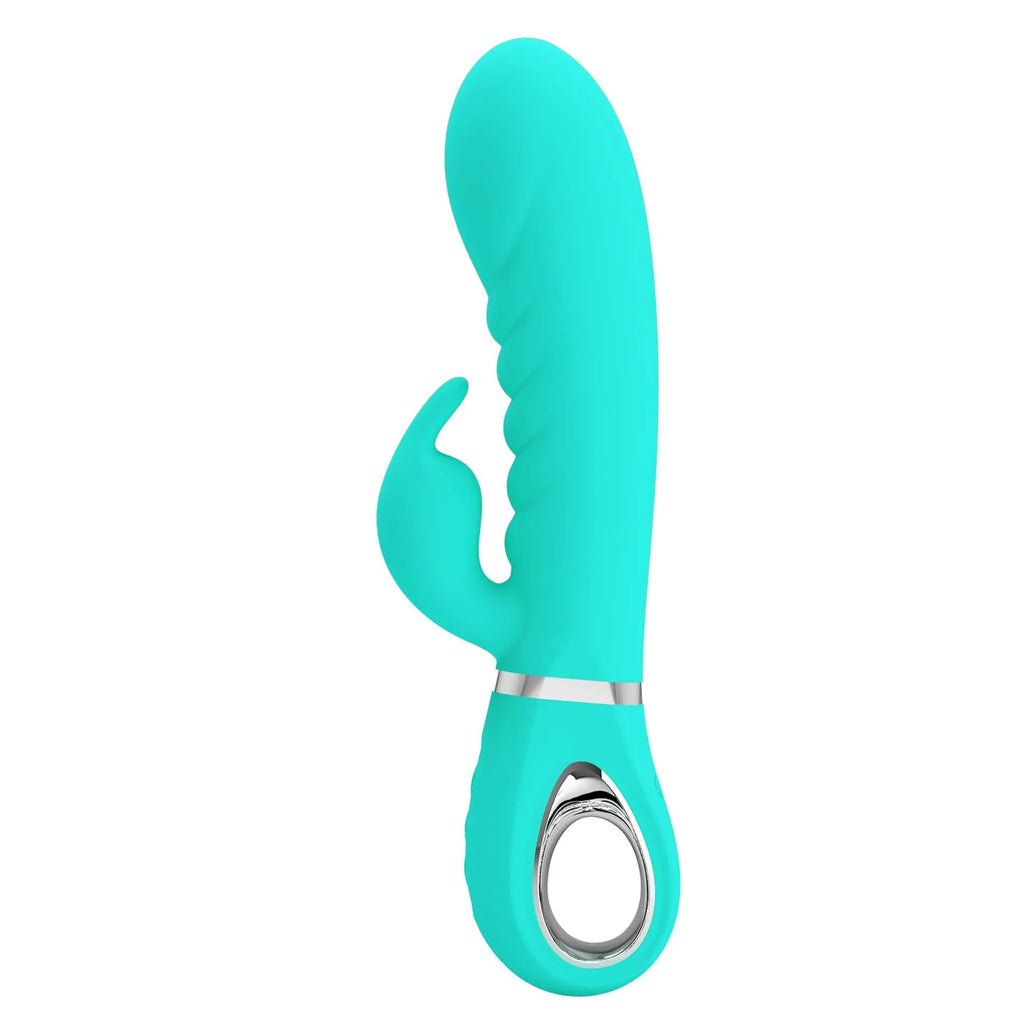 Prescott Super Soft Rabbit Silicone Vibrator - Vibrator -Teal – body-safe materials | Fu'Cha Exotics